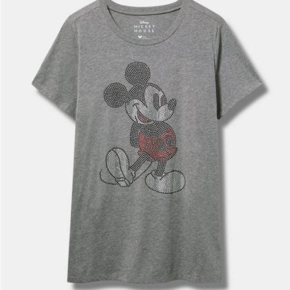 Torrid MIckey Mouse Classic Fit Rhinestone Crew Tee 1X (14-16)